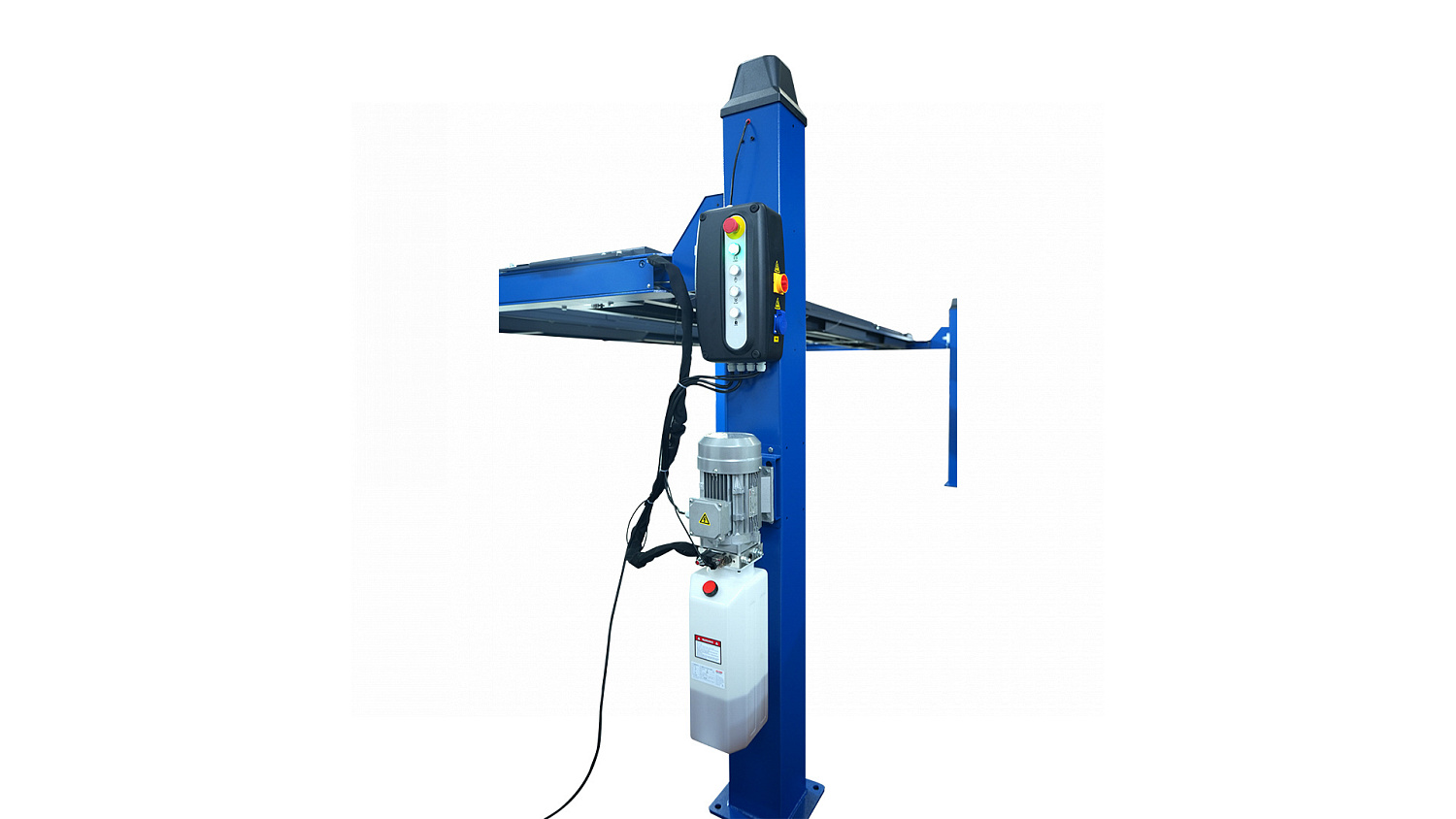 Подъемник 4-стоечный 5 т, c ручной траверсой 3 т N433, для сход-развала, электростопоры, 380 В, синий/серый 4450J_EG/EB(M)